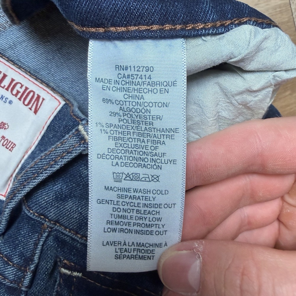 True Religion Jeans Men 36x34 Ricky Relaxed Straight Stretch Flap T Pockets NEW - Picture 7 of 13